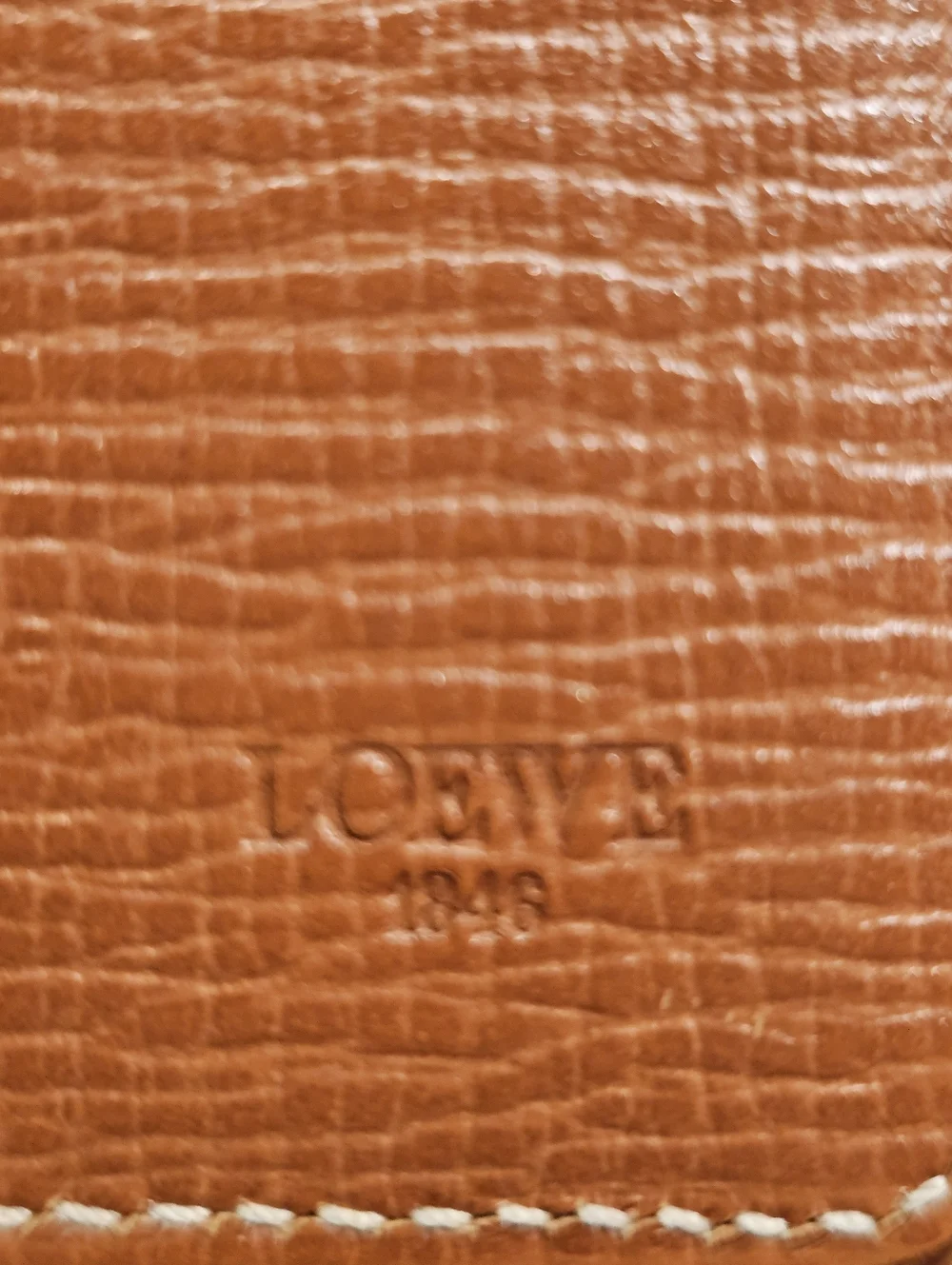 Loewe Unisex Camel Leather Card Holder
